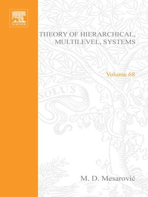 cover image of Theory of Hierarchical, Multilevel, Systems